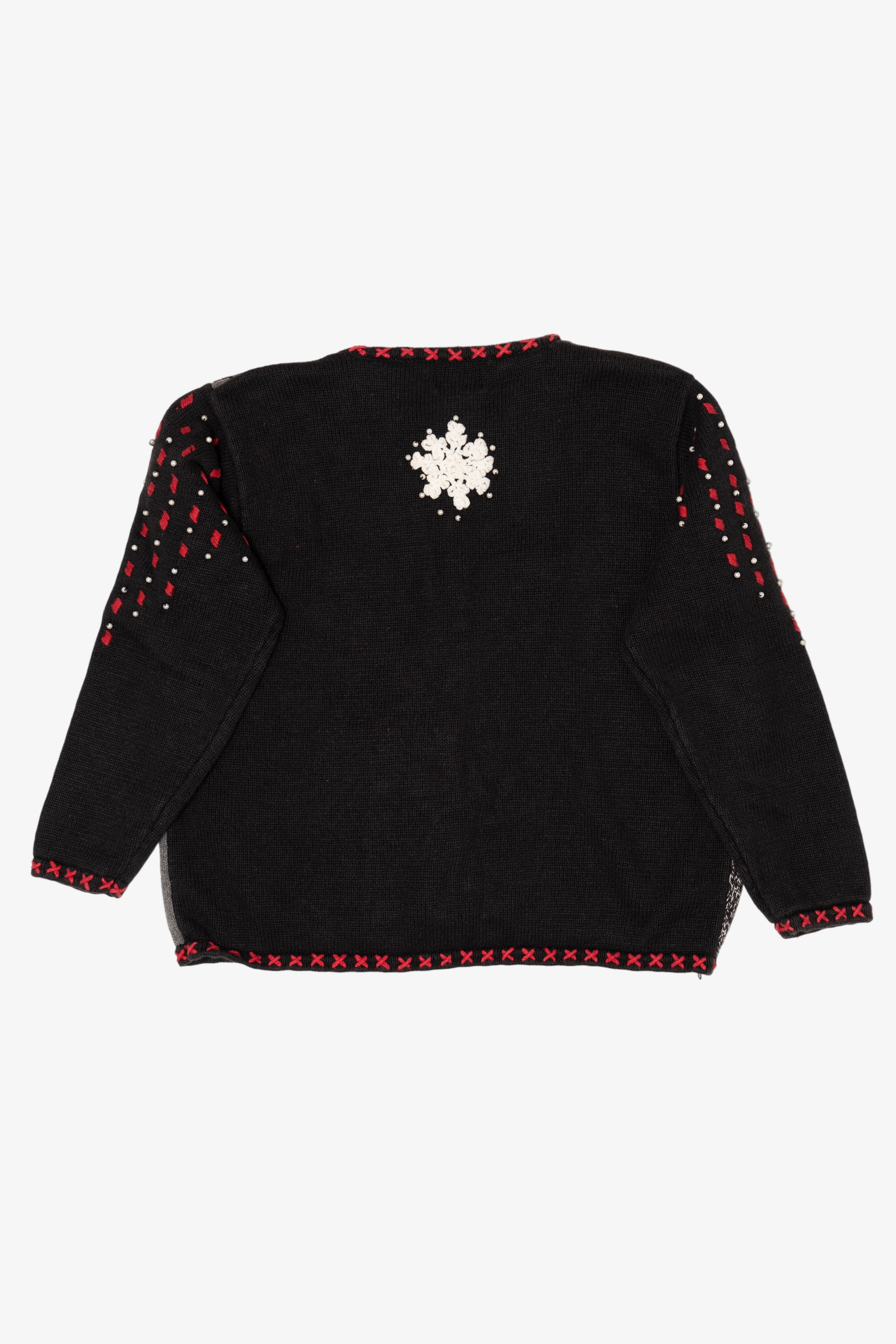 Vintage Gray Designers Originals Studio Dogs Christmas Cardigan (1990s)
