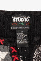 Vintage Gray Designers Originals Studio Dogs Christmas Cardigan (1990s)