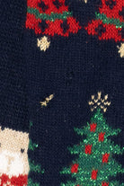 Vintage Navy Blue Nutcracker Bears Ugly Christmas Cardigan (1980s)