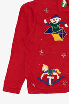 Vintage Red Victoria Jones Toys Ugly Christmas Cardigan (1990s)