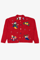 Vintage Red Victoria Jones Toys Ugly Christmas Cardigan (1990s)
