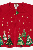 Vintage Red Tiara International Trees Ugly Christmas Cardigan (2000s)