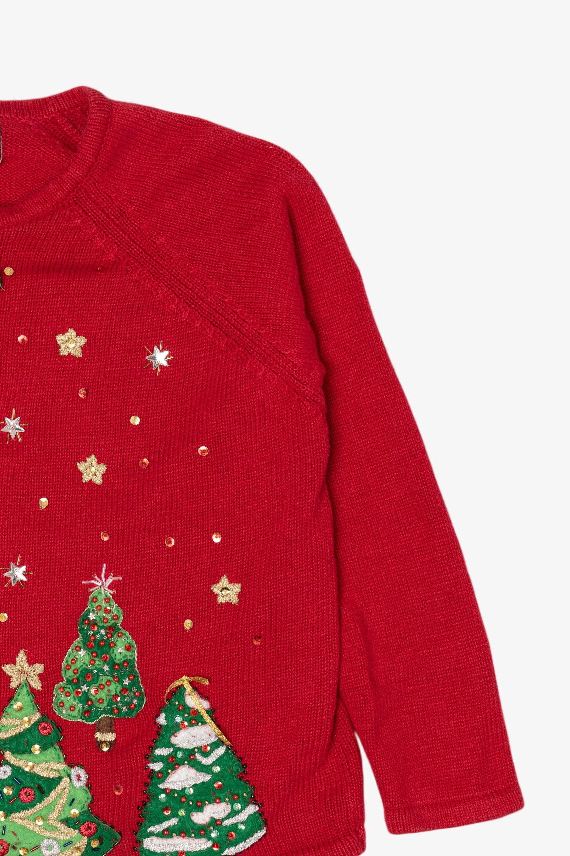 Vintage Red Tiara International Trees Ugly Christmas Cardigan (2000s)