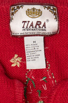 Vintage Red Tiara International Trees Ugly Christmas Cardigan (2000s)