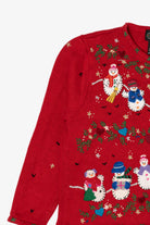 Vintage Red Designers Originals Studio Snowmen Christmas Cardigan (1990s)