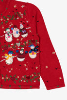 Vintage Red Designers Originals Studio Snowmen Christmas Cardigan (1990s)