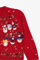Vintage Red Designers Originals Studio Snowmen Christmas Cardigan (1990s)