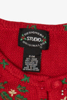 Vintage Red Designers Originals Studio Snowmen Christmas Cardigan (1990s)