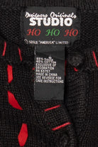 Vintage Black Designers Originals Studio Santa In Window Ugly Christmas Cardigan (1990s)