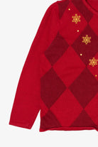 Vintage Red Classic Elements Santa Ugly Christmas Cardigan (1990s)