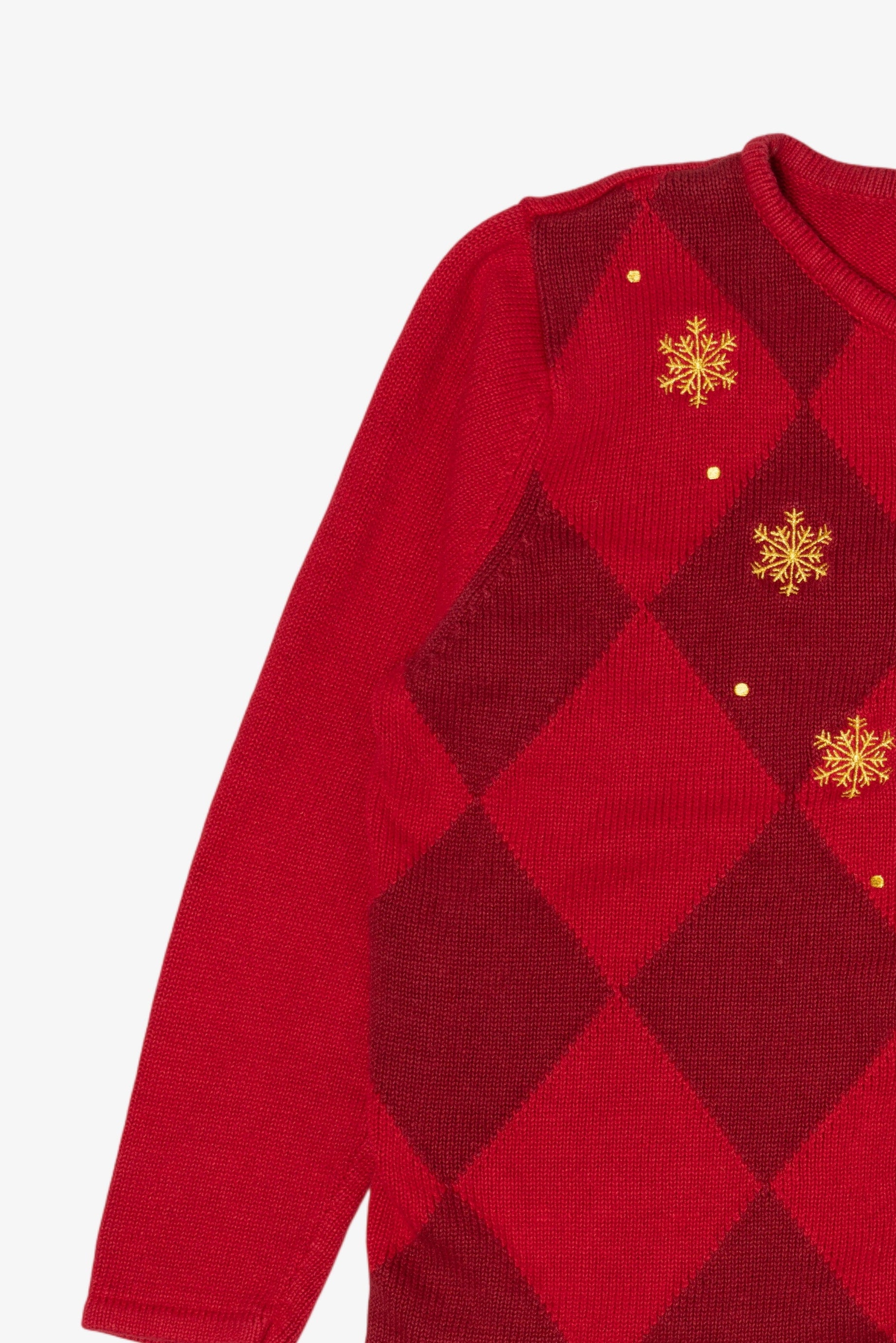 Vintage Red Classic Elements Santa Ugly Christmas Cardigan (1990s)