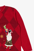 Vintage Red Classic Elements Santa Ugly Christmas Cardigan (1990s)