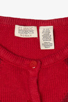 Vintage Red Classic Elements Santa Ugly Christmas Cardigan (1990s)