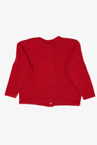 Vintage Red Victoria Jones Beaded Snowmen Ugly Christmas Cardigan (1990s)
