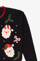 Vintage Black Nutcracker Santa Ugly Christmas Cardigan (1990s)