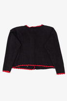 Vintage Black Nutcracker Santa Ugly Christmas Cardigan (1990s)