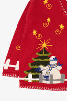 Vintage Red Quacker Factory Snowmen Ugly Christmas Cardigan (1990s)