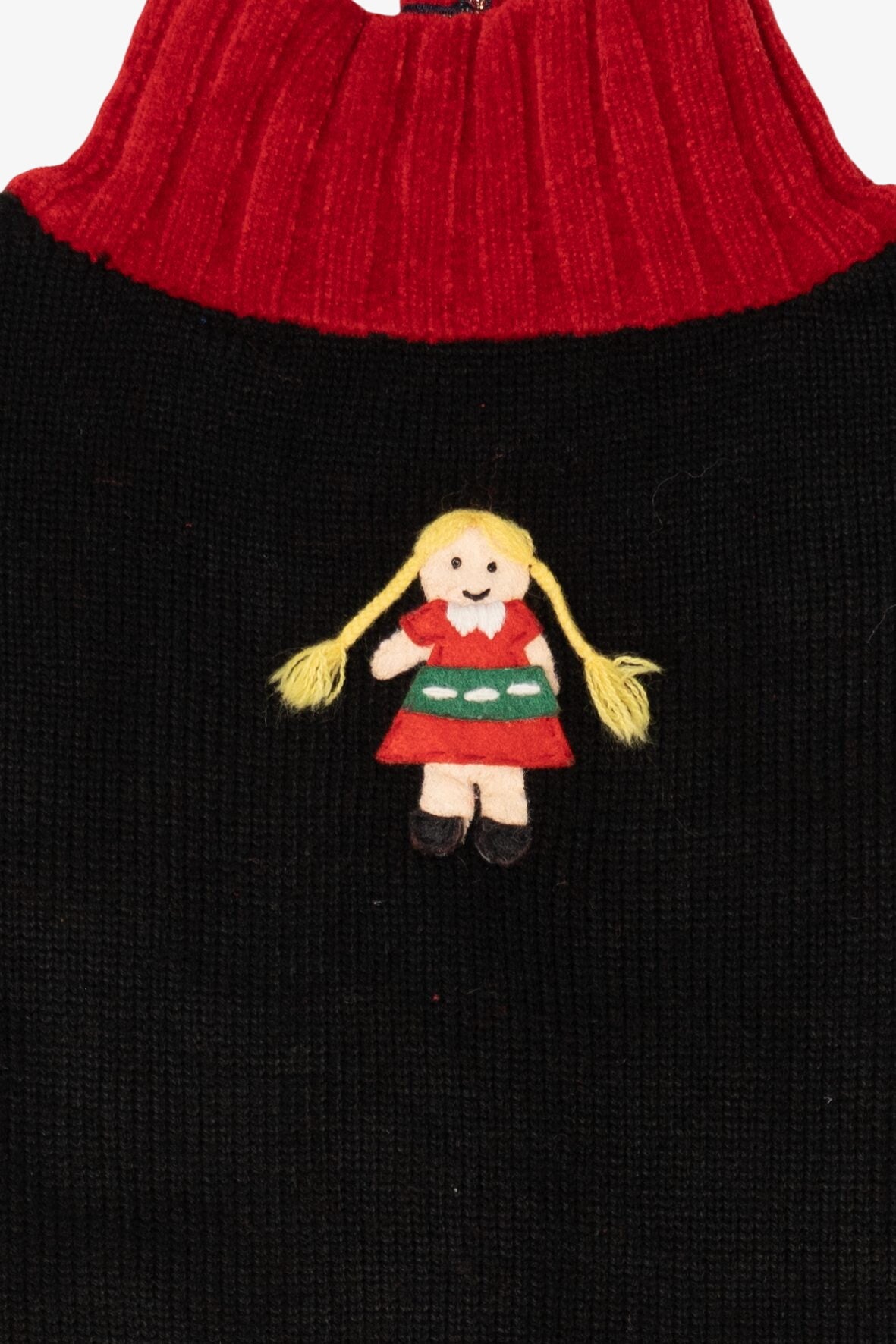 Vintage Black Karen Scott Santa With Presents Ugly Christmas Cardigan (1990s)