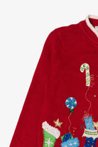Vintage Red Tiara International Stockings Ugly Christmas Cardigan (2000s)