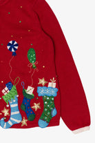 Vintage Red Tiara International Stockings Ugly Christmas Cardigan (2000s)