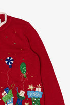 Vintage Red Tiara International Stockings Ugly Christmas Cardigan (2000s)