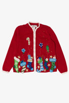 Vintage Red Tiara International Stockings Ugly Christmas Cardigan (2000s)