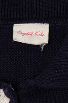 Vintage Black Crystal Kobe Snowmen Ugly Christmas Cardigan (1990s)