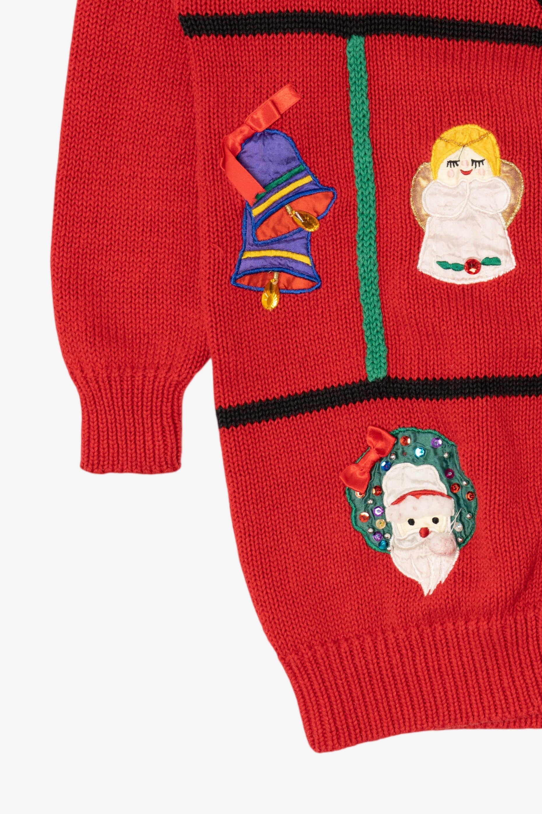 Vintage Red Work in Progress Ugly Christmas Cardigan (1990s)