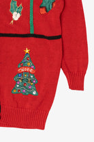 Vintage Red Work in Progress Ugly Christmas Cardigan (1990s)