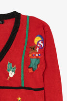 Vintage Red Work in Progress Ugly Christmas Cardigan (1990s)