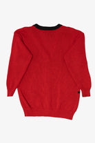 Vintage Red Work in Progress Ugly Christmas Cardigan (1990s)