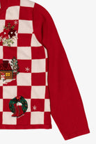 Vintage Red Checkered Dress Barn Ugly Christmas Cardigan (2000s)