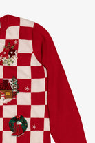 Vintage Red Checkered Dress Barn Ugly Christmas Cardigan (2000s)