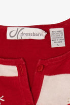 Vintage Red Checkered Dress Barn Ugly Christmas Cardigan (2000s)