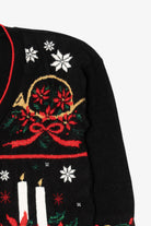 Vintage Black SASSON Ugly Christmas Cardigan (1990s)