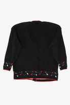 Vintage Black SASSON Ugly Christmas Cardigan (1990s)