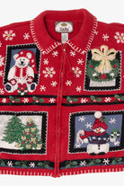 Vintage Red Tiara International Ugly Christmas Cardigan (2000s)