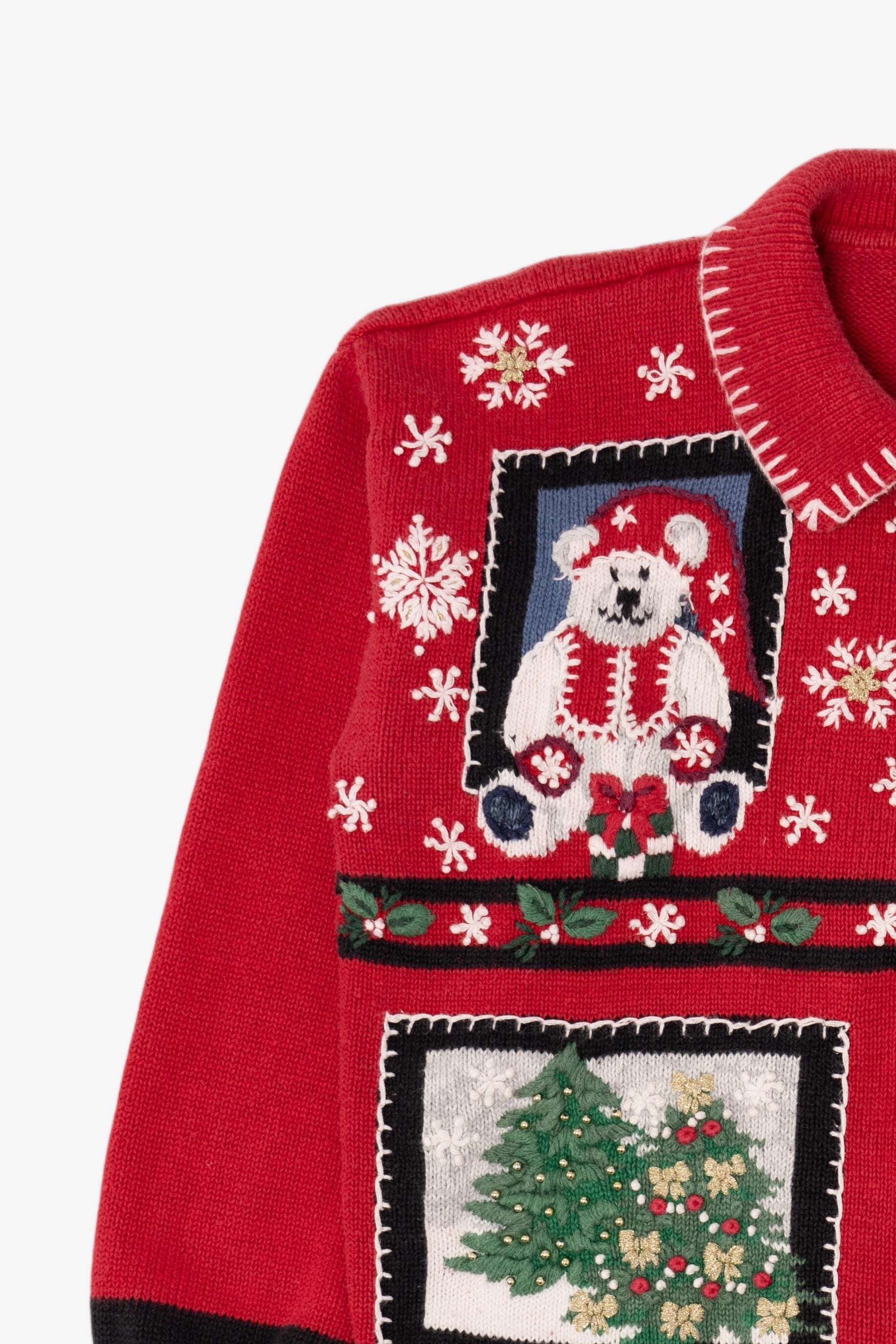 Vintage Red Tiara International Ugly Christmas Cardigan (2000s)