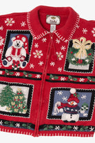 Vintage Red Tiara International Ugly Christmas Cardigan (2000s)