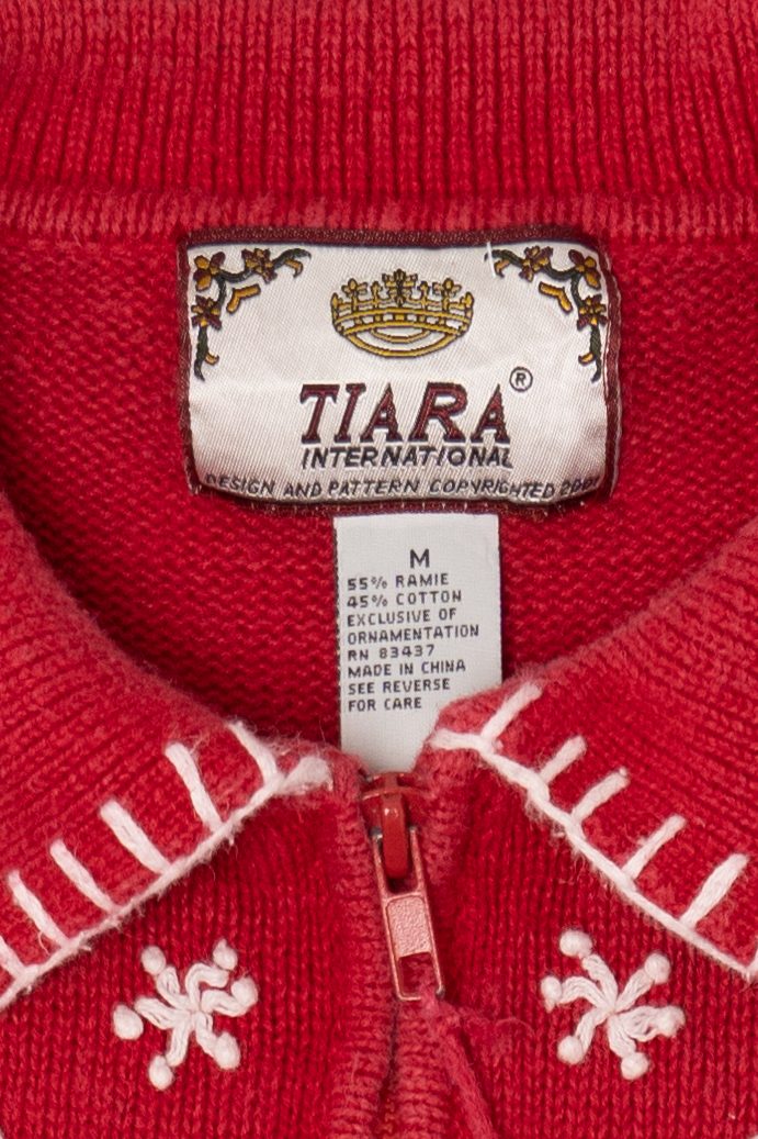 Vintage Red Tiara International Ugly Christmas Cardigan (2000s)