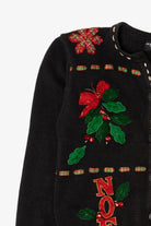 Vintage Black In Resource Stockings Ugly Christmas Cardigan (1990s)
