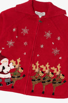 Vintage Red Heirloom Collectibles Reindeer Dancing Ugly Christmas Cardigan (2000s)