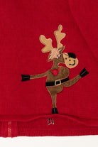 Vintage Red Heirloom Collectibles Reindeer Dancing Ugly Christmas Cardigan (2000s)