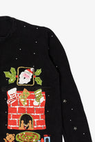 Vintage Black Basic Editions Presents Ugly Christmas Cardigan (1990s)