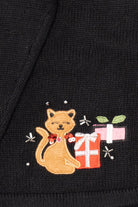 Vintage Black Basic Editions Presents Ugly Christmas Cardigan (1990s)