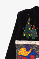 Vintage Black Bobbie Brooks Ugly Christmas Cardigan (1990s)
