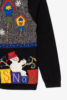 Vintage Black Bobbie Brooks Ugly Christmas Cardigan (1990s)