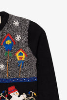 Vintage Black Bobbie Brooks Ugly Christmas Cardigan (1990s)