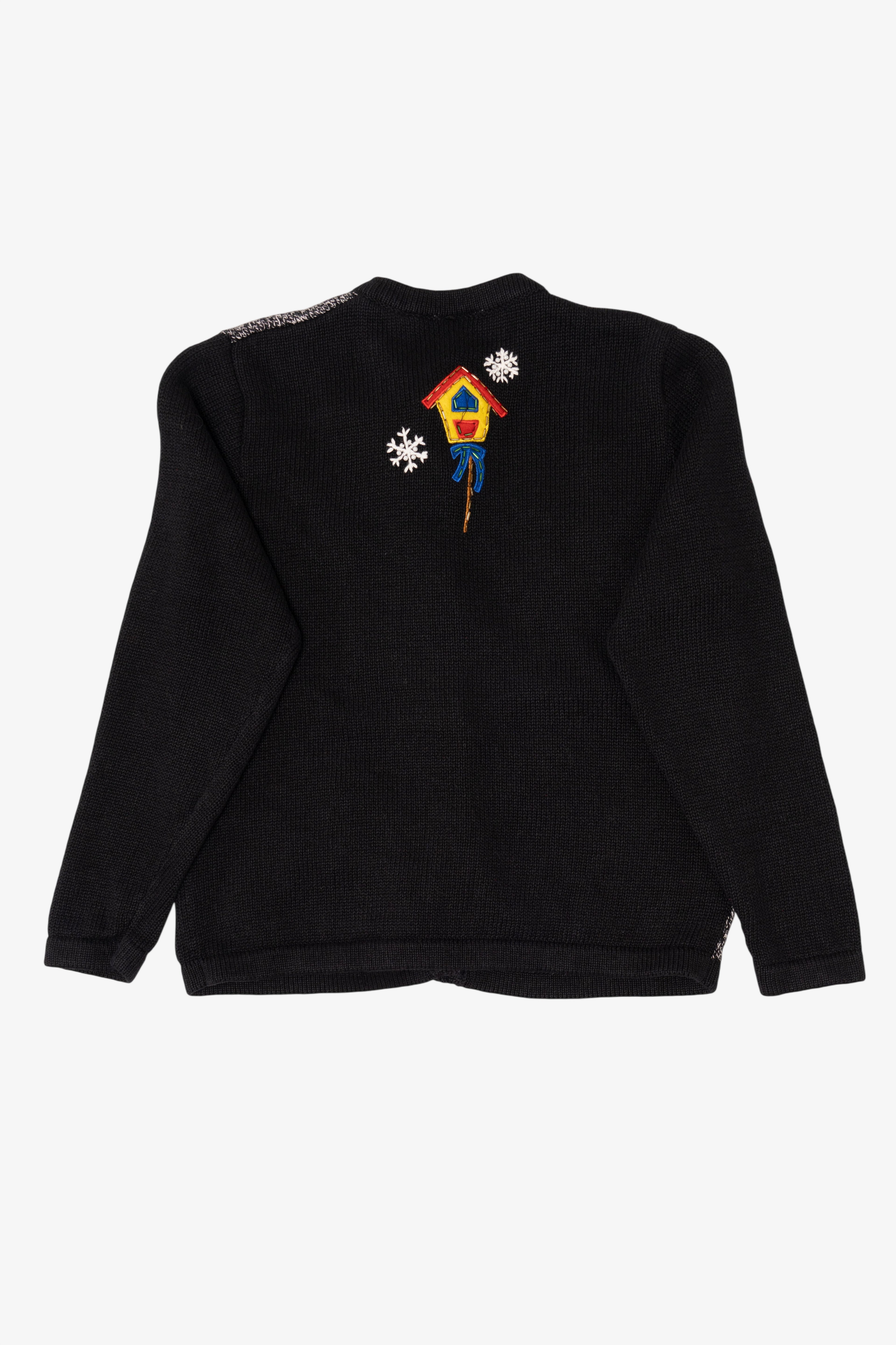 Vintage Black Bobbie Brooks Ugly Christmas Cardigan (1990s)