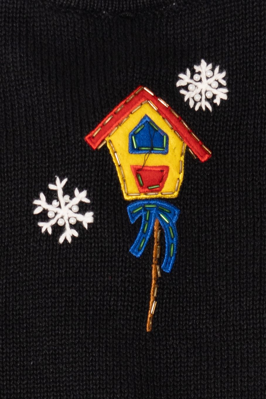 Vintage Black Bobbie Brooks Ugly Christmas Cardigan (1990s)